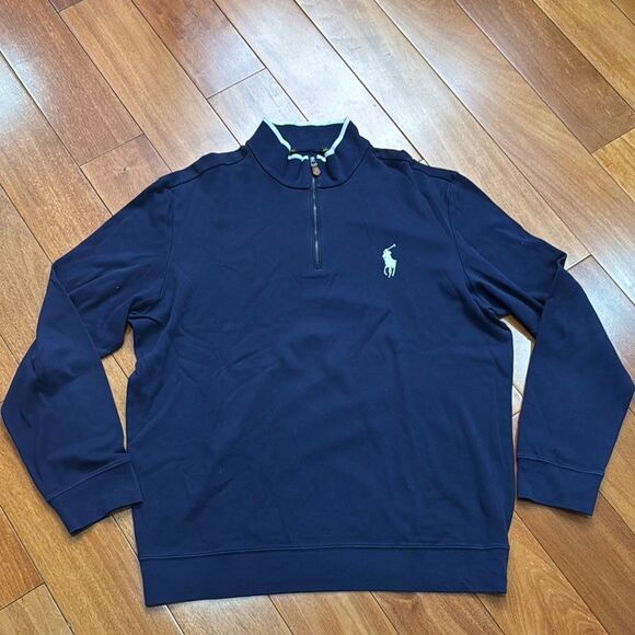 Polo by Ralph Lauren Men's Quarter Zip Navy Sweatshirt size XXL - Picture 1 of 9